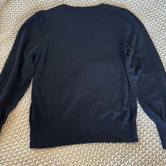 Pair of Boden Antonia Puff Sleeve Sweater Jumper Set of Two Black Cream Basics - Picture 8 of 15